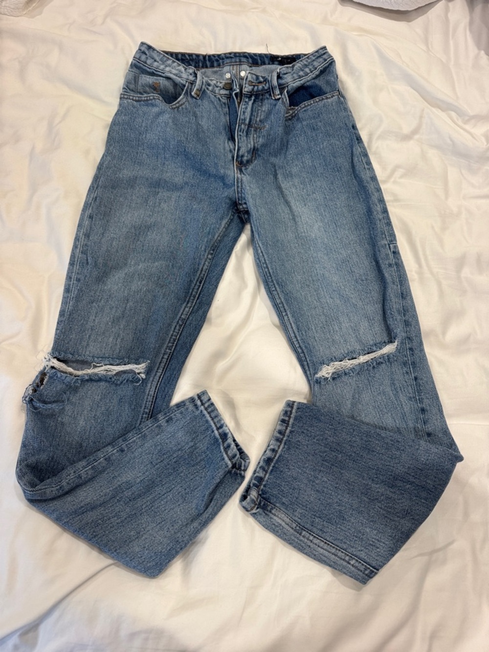 Thrills Light Blue Boyfriend Ripped Jeans